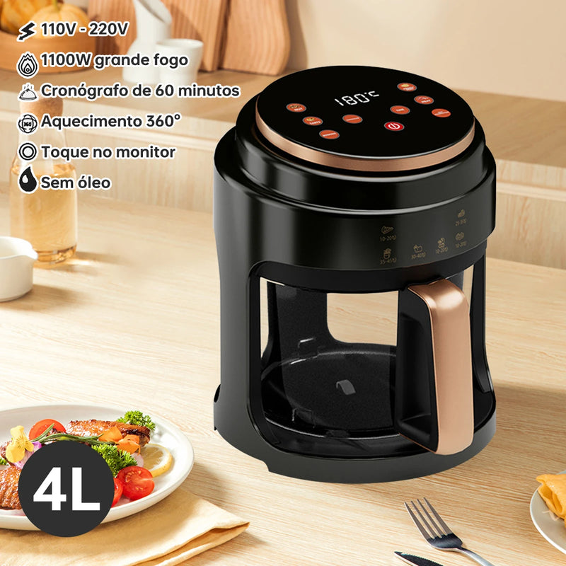 Fritadeira elétrica sem óleo Air Fryer Perfin Preto 4L 1100W