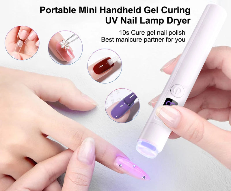 UV LED Nail Lamp Mini UV Nail Lamp for Manicure Portable Nail Dryer Stand Lamp Professional Ultraviolet Mini Nails Drying Light