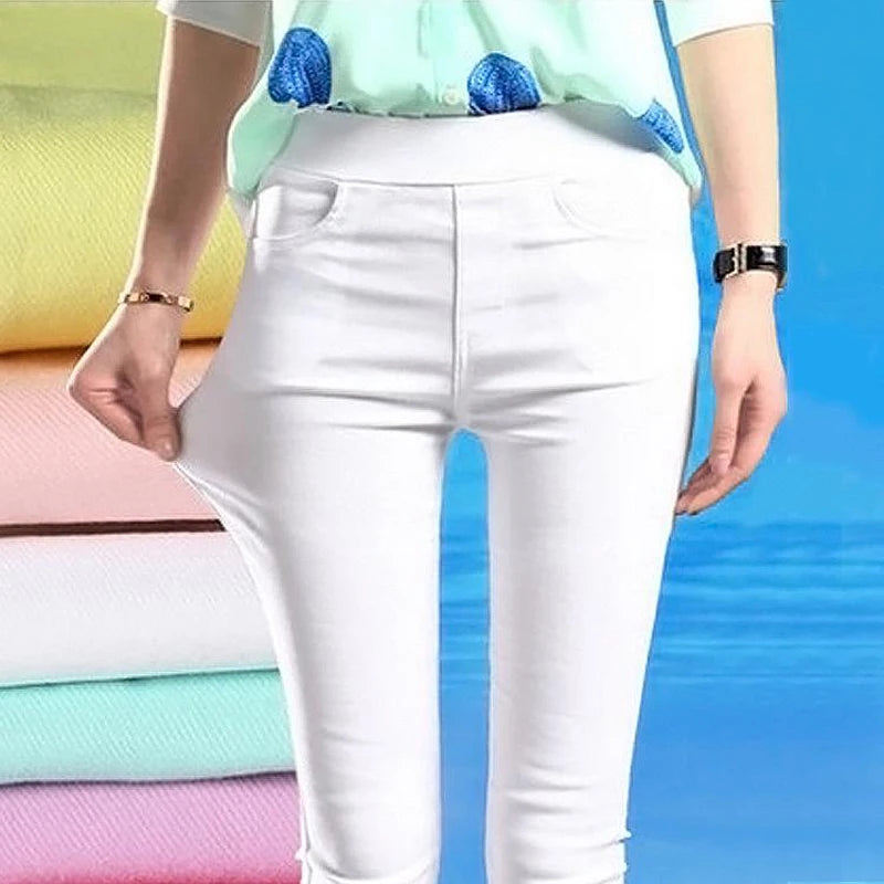 Women Summer Elastic Casual Stretch Skinny Leggings Slim Pencil Pants