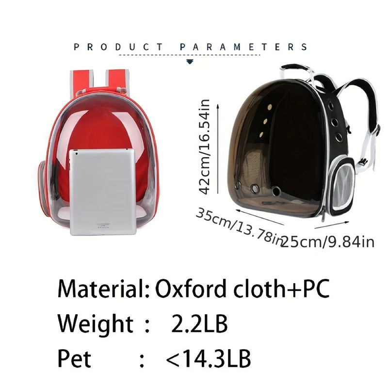 Mochila Pet Acrílico Para Cachorro Gato Cão Visão Panorâmica